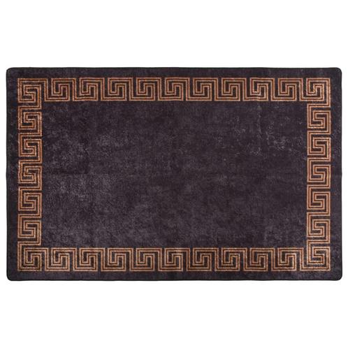 vidaXL Vloerkleed wasbaar anti-slip 80x150 cm zwart en, Huis en Inrichting, Stoffering | Tapijten en Kleden, Zwart, Nieuw, Verzenden