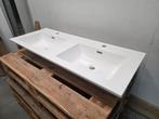 Wastafel 120 x 46 cm polybeton glans wit – dubbele bak,, Ophalen of Verzenden, Nieuw, Bad