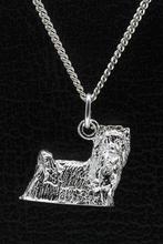 Zilveren Yorkshire terrier met staart - omkijk ketting ha..., Verzenden, Nieuw