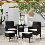 vidaXL 5-delige Loungeset poly rattan zwart, Tuin en Terras, Verzenden, Nieuw, Rotan, Loungeset