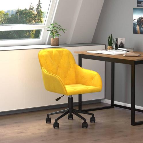vidaXL Kantoorstoel draaibaar fluweel geel, Huis en Inrichting, Bureaus, Nieuw, Verzenden