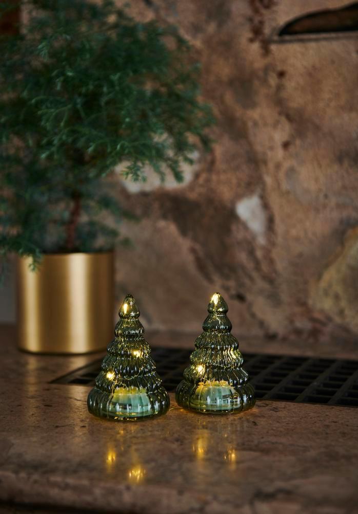 Sirius Lucy Kerstboom Kerst glas Groen 2 stuks, Diversen, Kerst, Nieuw, Ophalen of Verzenden