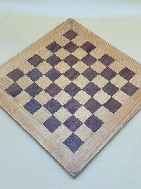 Schaakspel - Schachbrett aus hellem und dunklem Holz –, Antiek en Kunst, Curiosa en Brocante