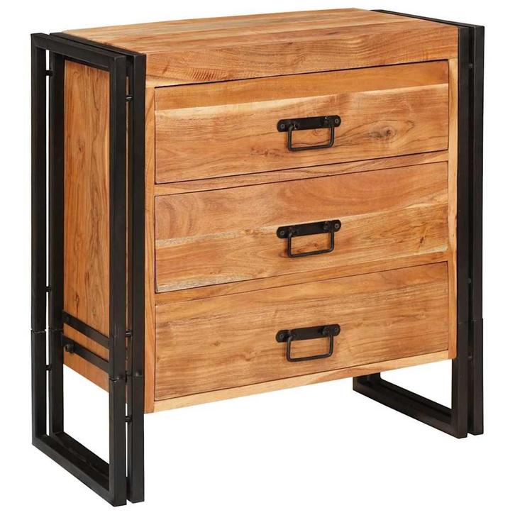 vidaXL Dressoir met lade Bruin 66 x 33 x 70 cm Massief, Huis en Inrichting, Kasten | Dressoirs, Nieuw, Minder dan 50 cm, Overige houtsoorten