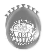 Just Married Ballonnen Zilver 30cm 8st, Hobby en Vrije tijd, Feestartikelen, Nieuw, Verzenden