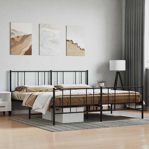 vidaXL Bedframe met hoofd- en voeteneinde metaal zwart, Huis en Inrichting, Slaapkamer | Bedden, Zwart, Nieuw, Metaal, Tweepersoons