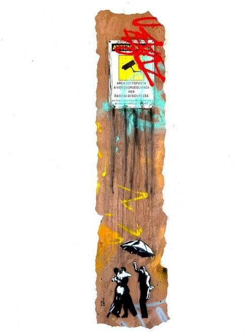 Mart Signed - The Singing Butler In The Rain, Antiek en Kunst, Kunst | Schilderijen | Modern