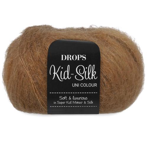 DROPS Kid-Silk Uni Colour - 51 toffee - Mohair Garen, Hobby en Vrije tijd, Breien en Haken, Ophalen of Verzenden