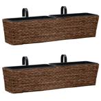 vidaXL Plantenbakken 2 st waterhyacint bruin, Overige materialen, Minder dan 30 cm, Verzenden, Nieuw