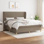 vidaXL Boxspring met matras stof taupe 160x200 cm, Verzenden, 200 cm, Stof, 160 cm