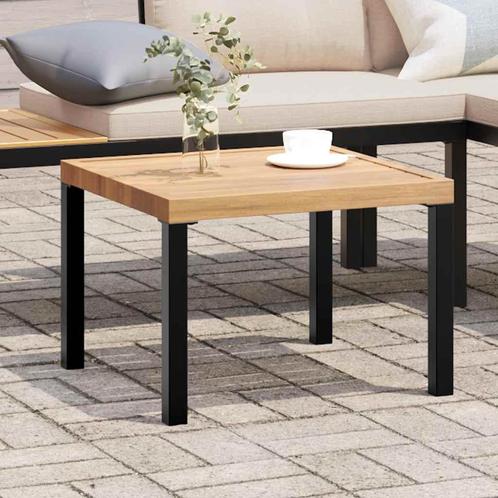vidaXL Tuinsalontafel 55x55x39,5 cm gepoedercoat staal zwart, Tuin en Terras, Tuintafels, Nieuw, Metaal, Verzenden