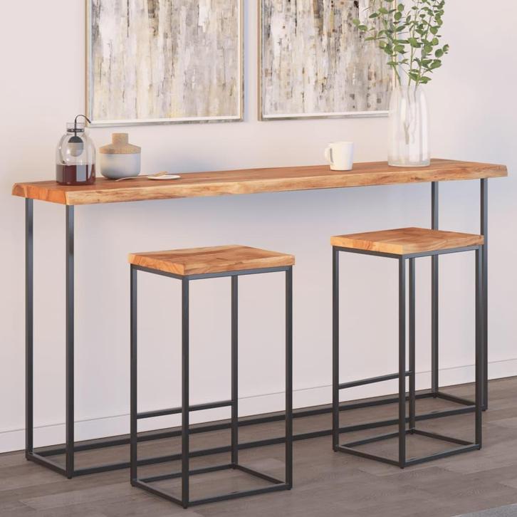 vidaXL Tafelblad rechthoekig natuurlijke rand 180x40x2,5 cm, Huis en Inrichting, Tafels | Eettafels, Nieuw, Verzenden