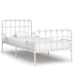 Metal Bedframe 90x200 Wit | Tweedekansje OP=OP, Verstelbaar, 90 cm, Eenpersoons, Nieuw