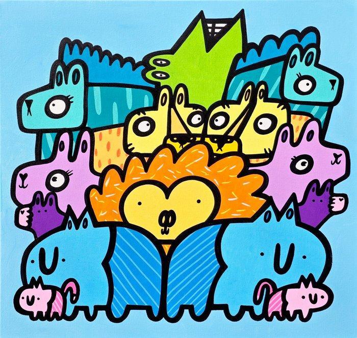 Kev Munday - Animal Formation, Antiek en Kunst, Kunst | Schilderijen | Modern