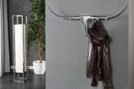 Design kapstok BULL 100cm aluminium wanddecoratie stierenkop, Nieuw, Ophalen of Verzenden
