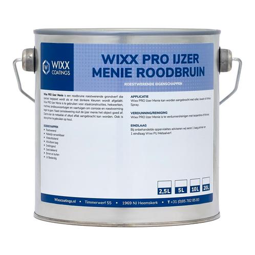 Wixx PRO IJzermenie Roodbruin RAL 8012 | Roodbruin 2.5L, Doe-het-zelf en Verbouw, Verf, Beits en Lak, Verf, Rood, Nieuw, Minder dan 5 liter