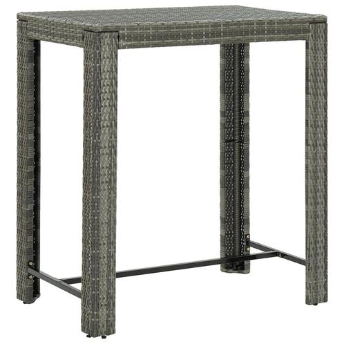 vidaXL Tuinbartafel 100x60,5x110,5 cm poly rattan grijs, Tuin en Terras, Tuintafels, Nieuw, Verzenden