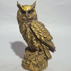 sculptuur, Metal Bronze Owl Sculpture - 17 cm - Brons