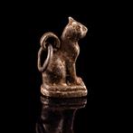 Oud-Egyptisch Bronzen beeldje van een kat (Zonder, Antiek en Kunst