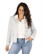 Blauw tweed jasje met glitter van Vera Jo, Kleding | Dames, Jasjes, Kostuums en Pakken, Nieuw, Verzenden