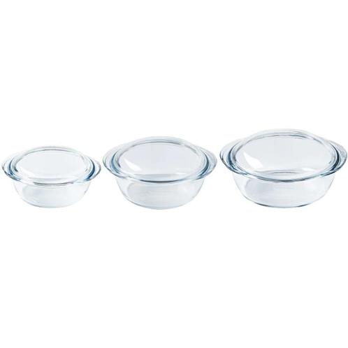 Pyrex 4-in-1 Ovenschalen met Deksel (1L/1,6L/2,3L) Set/3, Hobby en Vrije tijd, Taarten en Cupcakes maken, Nieuw, Verzenden