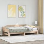 vidaXL Slaapbank met onderschuifbed 80x200 cm massief, Huis en Inrichting, Slaapkamer | Bedden, Eenpersoons, Bruin, Verzenden