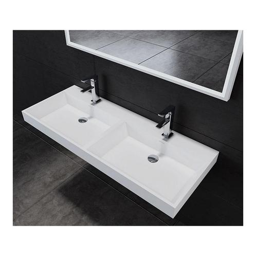 Wastafel Sanilux 120x47x8cm Solid Surface Met Dubbele wasbak, Doe-het-zelf en Verbouw, Sanitair, Overige typen, Nieuw, Ophalen of Verzenden