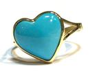 Zonder Minimumprijs - Ring - 18 karaat Geel goud Turquoise -, Nieuw