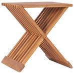 vidaXL Kruk inklapbaar 40x32x45 cm massief teakhout, Huis en Inrichting, Stoelen, Verzenden, Nieuw, Bruin