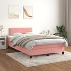 vidaXL Boxspring met matras fluweel roze 120x200 cm, Verzenden, Nieuw, Twijfelaar, 120 cm