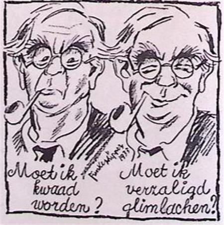 Man kiest emotie op spotprent (lijst optie, Lithos), Antiek en Kunst, Kunst | Litho's en Zeefdrukken, Verzenden