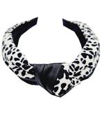 Haarband Diadeem Knoop Imitatie Leder Stof Panter Print Z..., Verzenden, Nieuw