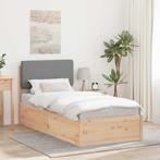 vidaXL Bedframe met Gevoerd Hoofdgedeelte Lichtgrijs 75 x, Verzenden, Nieuw, Hout