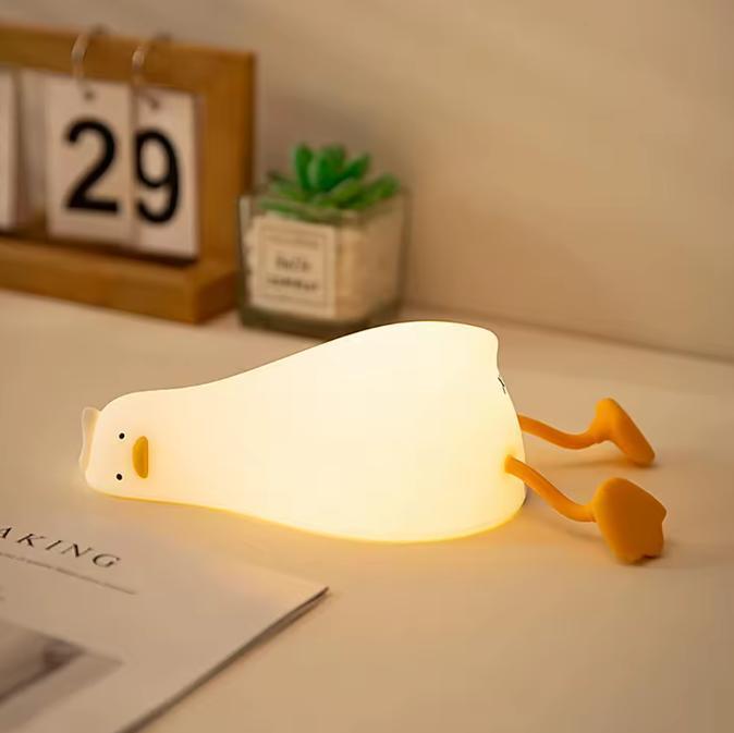 LED Nachtlampje Eend – Siliconen Kinderlamp Dimbaar met Time, Huis en Inrichting, Lampen | Tafellampen, Nieuw, Verzenden