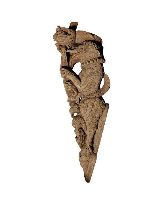 Grote Tamilse caryatide - 71 cm - Hout - India - negentiende, Antiek en Kunst, Kunst | Niet-Westerse kunst