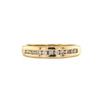 Gouden rijring met diamant 14 krt, Sieraden, Tassen en Uiterlijk, Ringen, Verzenden, Zo goed als nieuw, Wit, Goud