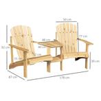 TRUUSK OUTSUNNY Adirondack Tuinstoel Met Tafel En Parasolgat, Verzenden, Nieuw