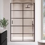 Douchewand Calgary 120 x 190 cm Zwart Belijning Glas 8 mm, Doe-het-zelf en Verbouw, Sanitair, Verzenden, Nieuw, Douche