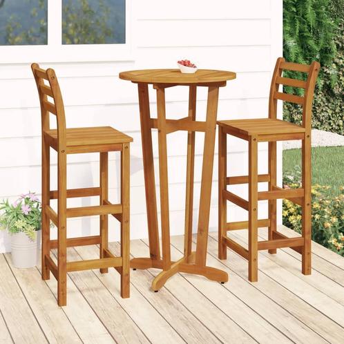 vidaXL 3-delige Tuinbarset massief acaciahout, Tuin en Terras, Tuinsets en Loungesets, Nieuw, 2 zitplaatsen, Hardhout, Verzenden