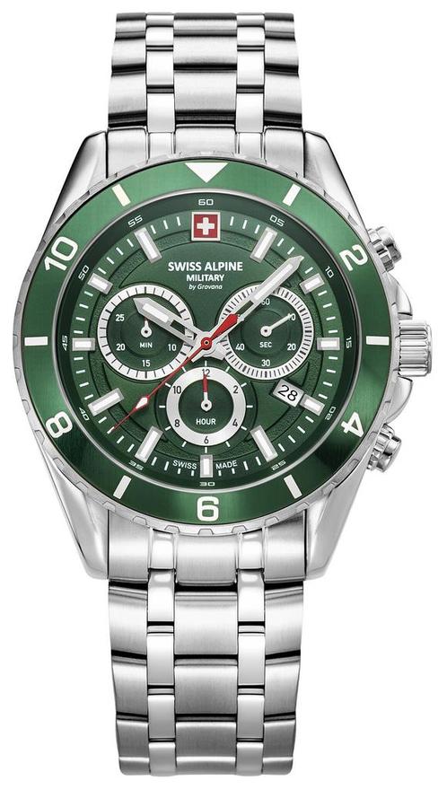 Swiss Alpine Military 7034.9134 Sierra Chrono horloge, Sieraden, Tassen en Uiterlijk, Horloges | Heren, Staal, Nieuw, Staal, Overige merken