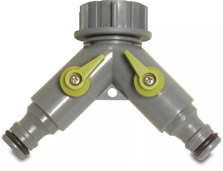 Gardena Hydro-Fit 2-weg verdeler, met afsluiters,, Doe-het-zelf en Verbouw, Buizen en Afvoer, Verzenden