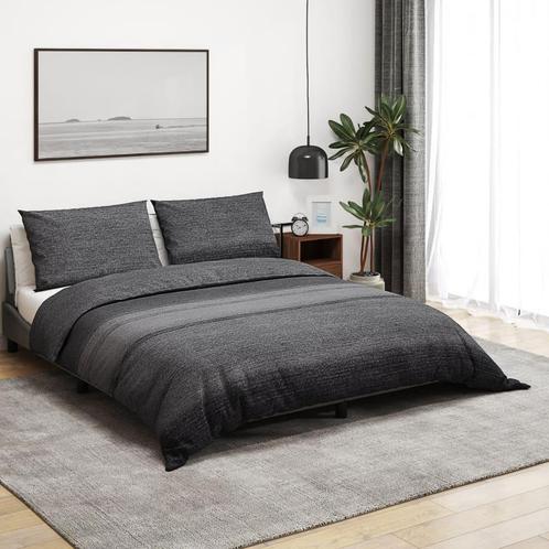 vidaXL Dekbedovertrekset 200x200 cm katoen donkergrijs, Huis en Inrichting, Slaapkamer | Beddengoed, Grijs, Nieuw, Verzenden