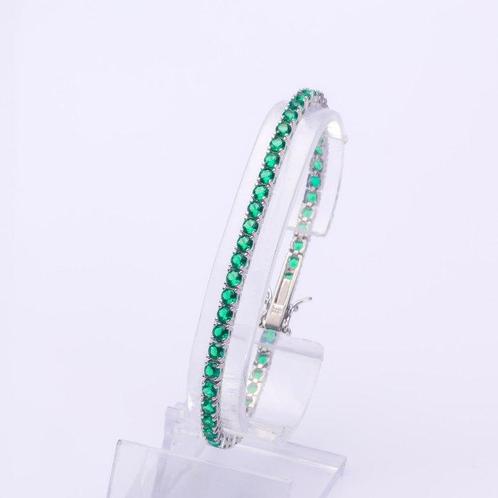 Zonder Minimumprijs - Armband Zilver Smaragd - Smaragd -, Sieraden, Tassen en Uiterlijk, Armbanden