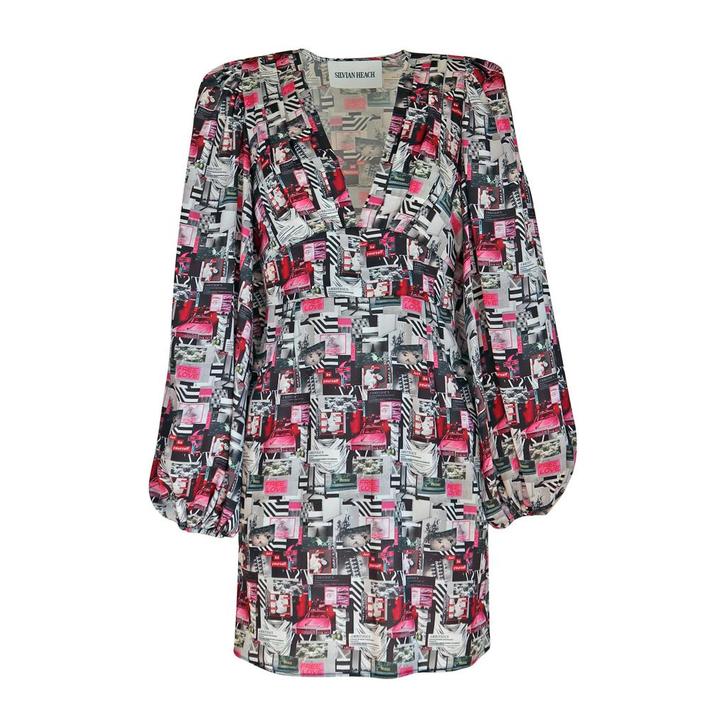 Silvian Heach • collage jurk • 34 (IT40), Kleding | Dames, Jurken, Zwart, Nieuw, Maat 34 (XS) of kleiner, Verzenden
