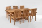 Teakhouten Tuinset Pile | 6 Stapelbare Tuinstoelen +, Tuin en Terras, Tuinsets en Loungesets, Verzenden, Nieuw