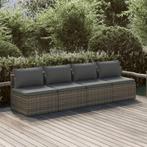 vidaXL 4-delige Loungeset met kussens poly rattan grijs, Tuin en Terras, Tuinsets en Loungesets, Verzenden, Nieuw, Rotan, Loungeset