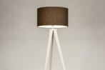 Rietveld Vloerlampen - Bruin, Beige, Zand - Stof, Metaal, Huis en Inrichting, Lampen | Vloerlampen, Verzenden, Nieuw