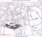 Spotprent met mannen die het fascisme grootbrengen (Lithos), Antiek en Kunst, Verzenden