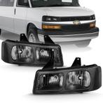 ANZO 2003-2017 Chevy Express Crystal Headlight Black, Auto-onderdelen, Verlichting, Ophalen of Verzenden, Nieuw