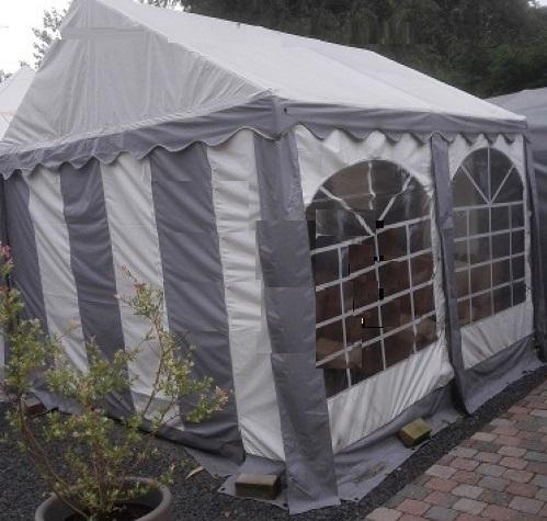 PVC Partytent 3 x 4 mtr Premium - Wit-Grijs (3x4 meter), Tuin en Terras, Partytenten, Partytent, Nieuw, 2 meter of meer, Verzenden